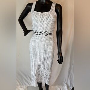 Lucy Paris Slate Crochet Midi Dress